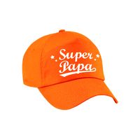 Super papa vaderdag cadeau pet /cap oranje voor heren - thumbnail