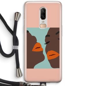 Orange lips: OnePlus 6 Transparant Hoesje met koord