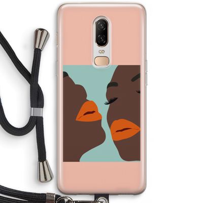 Orange lips: OnePlus 6 Transparant Hoesje met koord