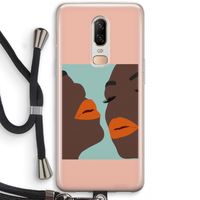 Orange lips: OnePlus 6 Transparant Hoesje met koord