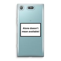 Alone: Sony Xperia XZ1 Compact Transparant Hoesje Alone: Sony Xperia XZ1 Compact Transparant Hoesje