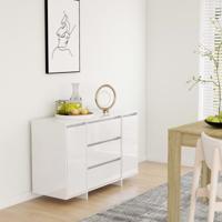 Dressoir met 3 lades 120x41x75 cm bewerkt hout hoogglans wit