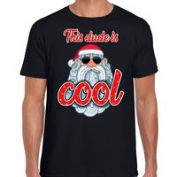 Fout kerst shirt Stoere kerstman this dude is cool zwart heren