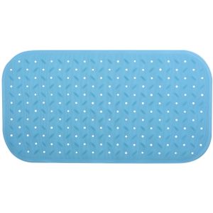 MSV Douche/bad anti-slip mat badkamer - rubber - turquoise - 36 x 65 cm   -