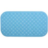 MSV Douche/bad anti-slip mat badkamer - rubber - turquoise - 36 x 65 cm   - - thumbnail