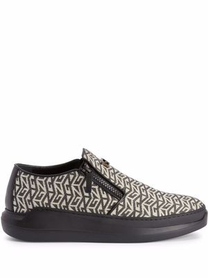 Giuseppe Zanotti chaussures de skate à motif monogrammé - Noir