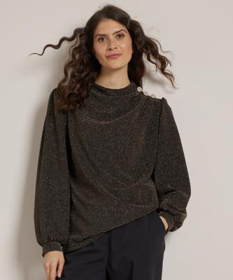 glitter top schouderknopen
