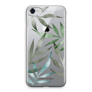 Tropical watercolor leaves: iPhone 8 Transparant Hoesje