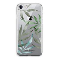 Tropical watercolor leaves: iPhone 8 Transparant Hoesje