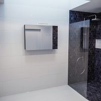 Spiegelkast Vico Cube | 100x70 cm | 2 Deuren | Zonder verlichting | Eiken