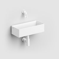 Clou New Flush 3.1 fontein solid surface 38cm met afvoerplaat wit mat - thumbnail