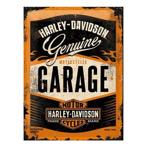 Muurplaat Harley Davidson garage 30 x 40 cm