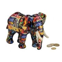 Luxe spaarpot olifant blauw van keramiek 22 cm - thumbnail