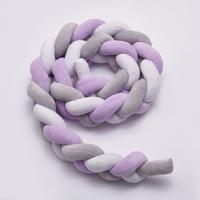 2M pure kleur weven knoop voor baby kamer decor wieg beschermer pasgeboren baby bed bumper beddengoed accessoires (wit grijs Puple) 2M pure kleur weven knoop voor baby kamer decor wieg beschermer pasgeboren baby bed bumper beddengoed accessoires (wit grijs Puple)