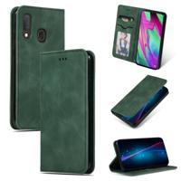 Retro huid voelen Business magnetische horizontale Flip lederen case voor Galaxy A20E & A10E & A202F (Army Green)