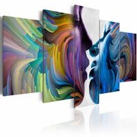 Schilderij - Kus in kleuren, Multi-gekleurd, 5luik