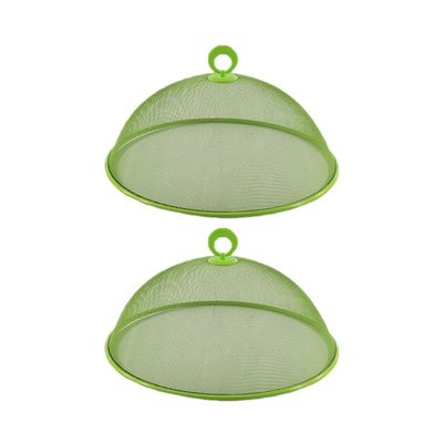 Set van 2x stuks metalen vliegenkappen/voedselkappen groen rond 30 cm
