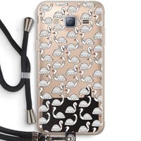 Zwanen: Samsung Galaxy J3 (2016) Transparant Hoesje met koord