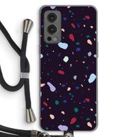 Dark Rounded Terrazzo: OnePlus Nord 2 5G Transparant Hoesje met koord