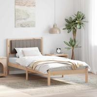 Bedframe met Gevoerd Hoofdgedeelte Taupe 90 x 190 cm Stof Bedframe met Gevoerd Hoofdgedeelte Taupe 90 x 190 cm Stof