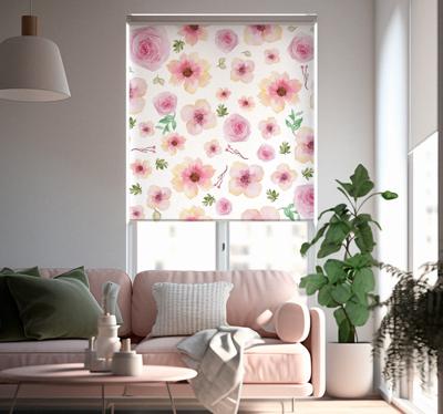 Pinky bloemenpatroon Rolgordijn bloemen