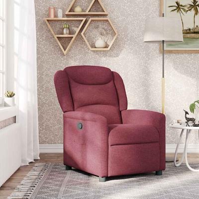 Fauteuil verstelbaar stof wijnrood