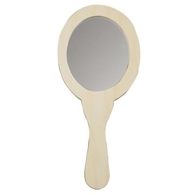Handspiegel - ovaal - 24 cm - hout - spiegel ovaal