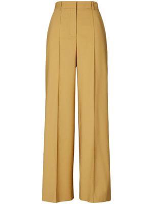 Tory Burch pantalon en laine à coupe ample - Jaune