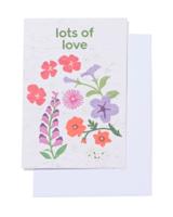 HEMA Wenskaart 'lots of love' met zaadjes