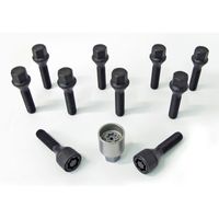 H&R Wielboutenset konisch M12x1.50 - Lengte 45mm - Zwart - 10 stuks - incl. wielsloten HRB1254501SET
