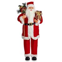 Kerstman decoratie pop - L44 x B30 x H110 cm - polyester - staand - kerst figuur - beeld - thumbnail