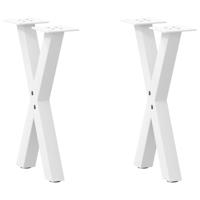 Salontafelpoten 2 st X-vormig 28x(42-43) cm staal wit