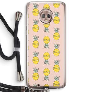 Ananas: Motorola Moto G6 Transparant Hoesje met koord