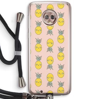 Ananas: Motorola Moto G6 Transparant Hoesje met koord