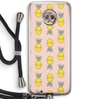 Ananas: Motorola Moto G6 Transparant Hoesje met koord