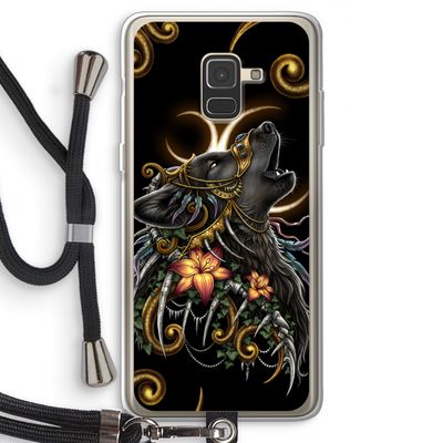 Huilende Wolf: Samsung Galaxy A8 (2018) Transparant Hoesje met koord