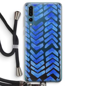 Blauwe pijlen: Huawei P20 Pro Transparant Hoesje met koord