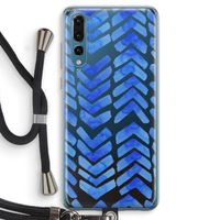 Blauwe pijlen: Huawei P20 Pro Transparant Hoesje met koord