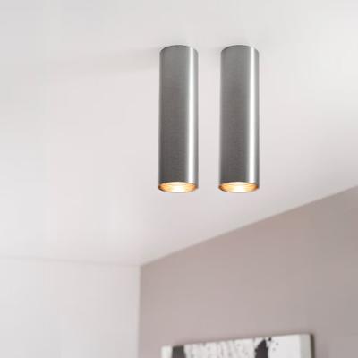 2x Canopus fero m by LUSENZ - Cilindervormige opbouwspot in geborsteld gunmetal grijs