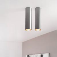 2x Canopus fero m by LUSENZ - Cilindervormige opbouwspot in geborsteld gunmetal grijs