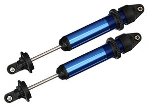 Shocks, GTX, aluminum, blue-anodized (fully assembled w/o springs) (2)