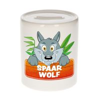 Kinder spaarpot met wolven print 9 cm - thumbnail