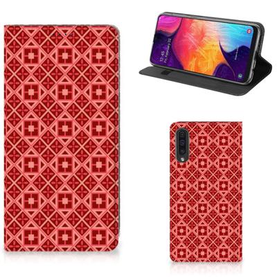 Samsung Galaxy A50 | Hoesje met Magneet | Batik Rood