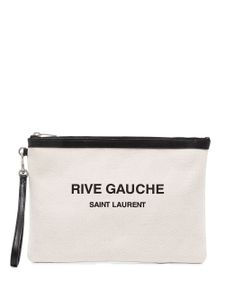 Saint Laurent pochette Rive Gauche en toile - Tons neutres