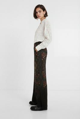 Wijde broek met Indiase motieven - GREEN - 34