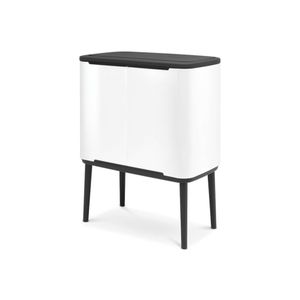 Brabantia 313523 vuilnisbak 33 l Rechthoekig Roestvrijstaal Zwart, Wit