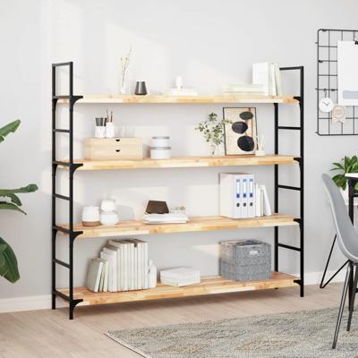 Wandschappen 3 st zwevend 140x30x4 cm onbehandeld acaciahout