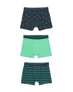 HEMA Kinderboxers Katoen/stretch - 3 Stuks Blauw (blauw)