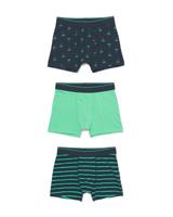 HEMA Kinderboxers Katoen/stretch - 3 Stuks Blauw (blauw)