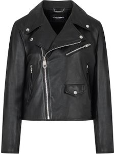 Dolce & Gabbana veste de moto en cuir - Noir